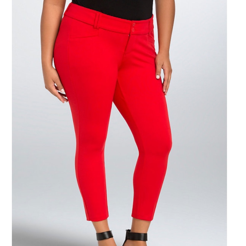 Red Crop Pants